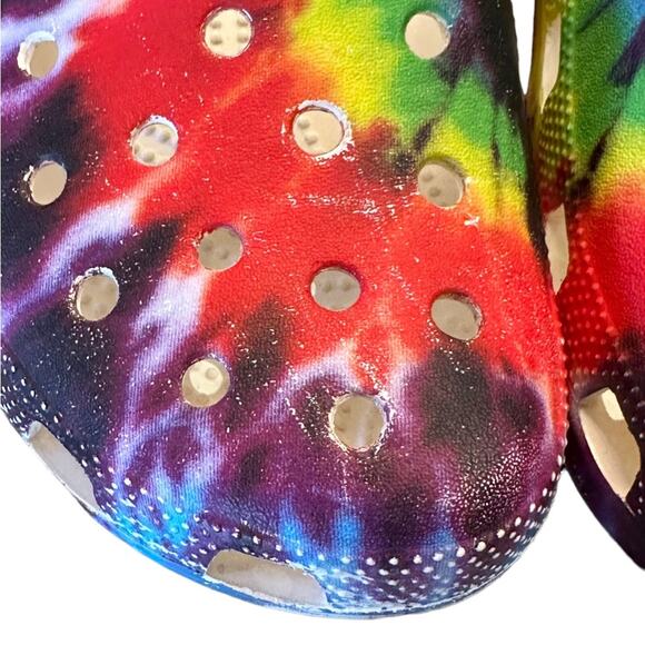 CROCS Tie DyeMens Size 7 Women’s 9 Rubber Clogs - Picture 8 of 8